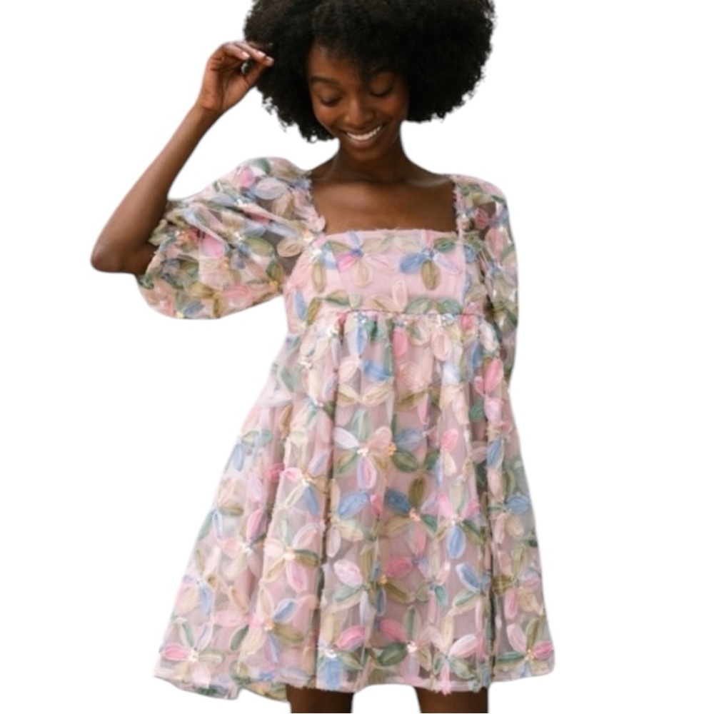 STORIA STACY SEQUIN BABYDOLL DRESS Sz small